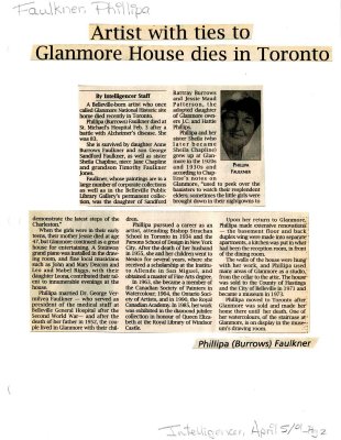 Artist with ties to Glanmore House dies in Toronto