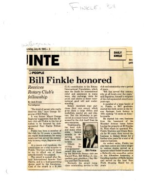 Bill Finkle honored