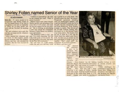 Shirley Follen named Senior of the Year