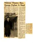 Veteran Theatre Man, George Forhan is Dead