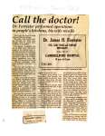 Remember when: Call the doctor!  Dr. Forrester performed operations in people's kitchens, his wife recalls