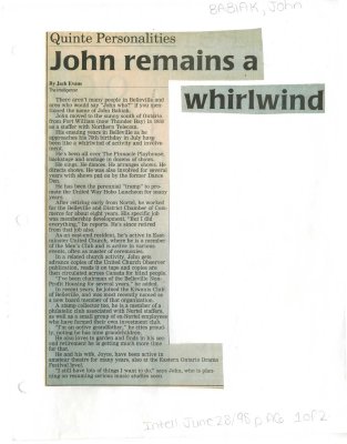 John remains a whirlwind