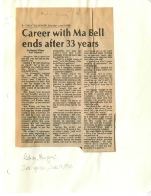 Career with Ma Bell ends after 33 years