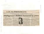 Intelligencer's Baldwin honoured by peers