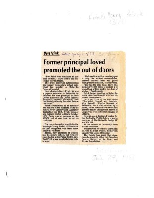 Former principal loved promoted the out of doors