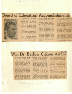 Board of Education Accomplishments win Dr. Barlow Citizen Award