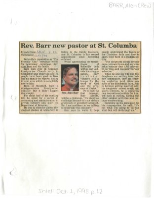 Rev. Barr new pastor at St. Columba