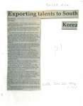 Exporting talents to South Korea