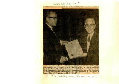 I. Lindenberg - Citation of Merit