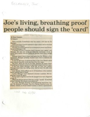 Joe's living, breathing proof people should sign the 'card'