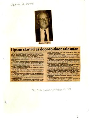 Lipson started as door to door salesman