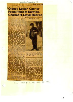 Oldest letter carrier from Point of Service Charles H. Lloyd, retires