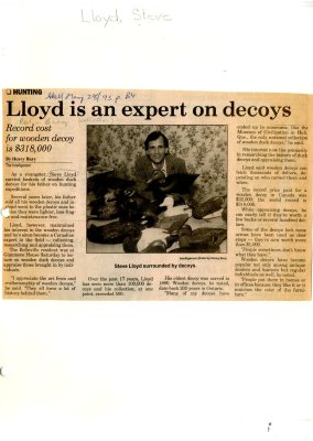 Lloyd is an expert on decoys