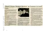 Hazel Lloyst: being a mentor 'an honour in iteself'