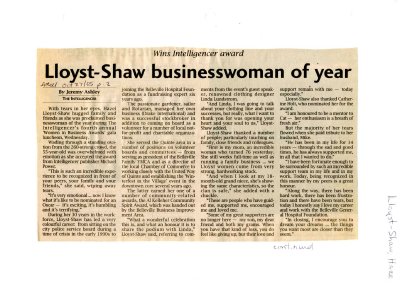 Lloyst-Shaw businesswoman of year