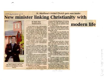 New minister linking Christianity with modern life