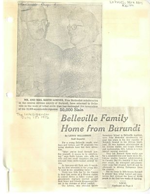 Belleville Family home from Burundi