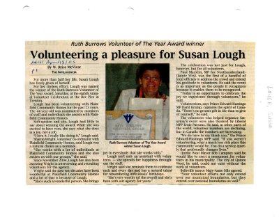 Volunteering a pleasure for Susan Lough