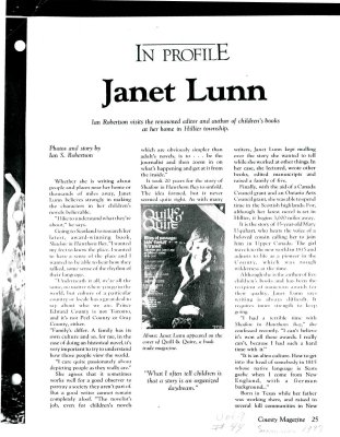 In profile: Janet Lunn