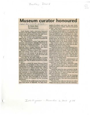 Museum curator honoured