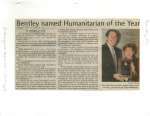 Bentley named Humanitarian of the Year
