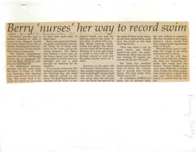 Remember when: Berry 'nurses' her way to record swim