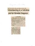 Volunteering is a full-time job for Ginette Gagnon