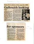 Galbraith looking for sponsors