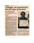 Yoland an inspiration for all says principal