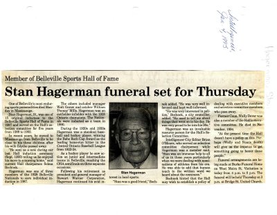 Stan Hagerman funeral set for Thursday