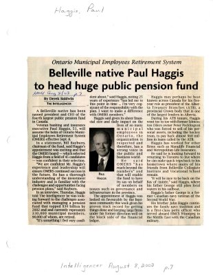 Belleville native Paul Haggis to head huge public pension fund