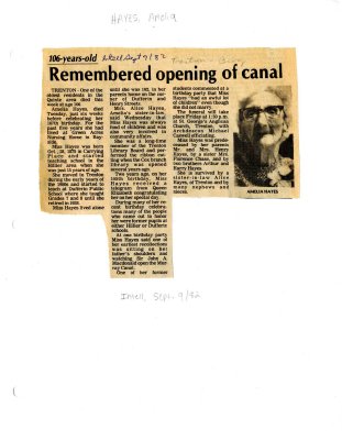 Remembered opening of canal