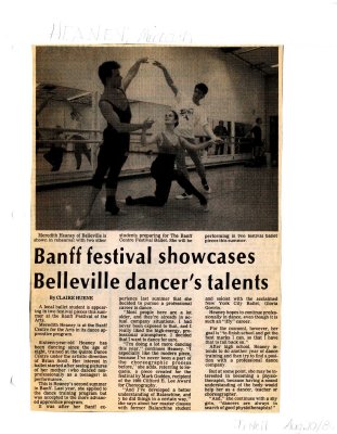 Banff festival showcases Belleville dancer's talents