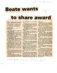 Beate wants to share award