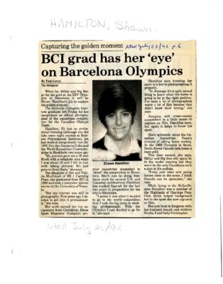 BCI grad has her 'eye' on Barcelona Olympics