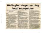 Wellington singer earning local recognition