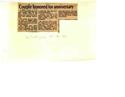 Couple honored for anniversary