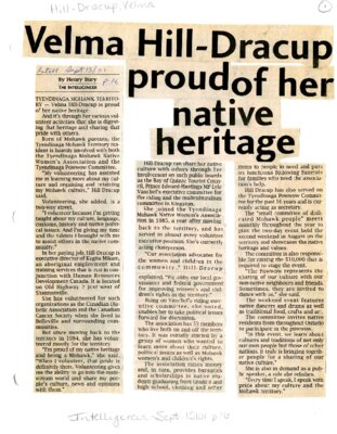 Velma Hill-Dracup proud of her native heritage