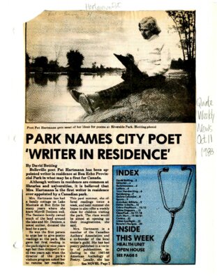 Park names city poet &quot;writer in residence&quot;