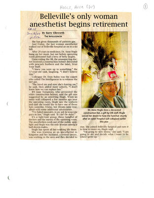 Belleville's only woman anesthetist begins retirement