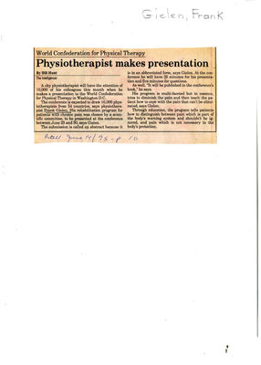 Physiotherapist makes presentation