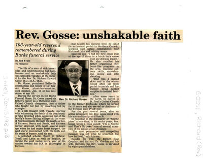 Rev. Gosse: unshakeable faith