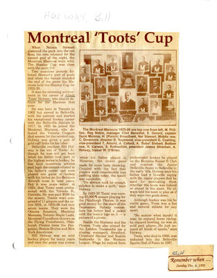 Remember When... Montreal 'Toots' Cup