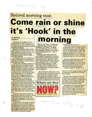 Retired morning man: Come rain or shine it's &quot;Hook&quot; in the morning