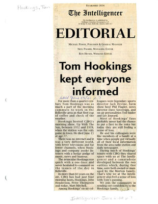 Tom Hookings kept everyone informed