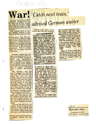 Remember When: War! &quot;Catch next train&quot; advised German waiter