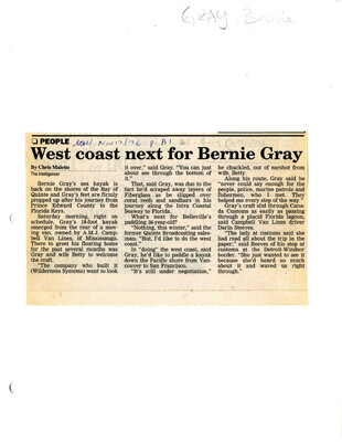 West Coast next for Bernie Gray