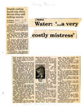 Water: '...a very costly mistress'