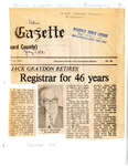 Jack Graydon retires: Registrar for 46 years
