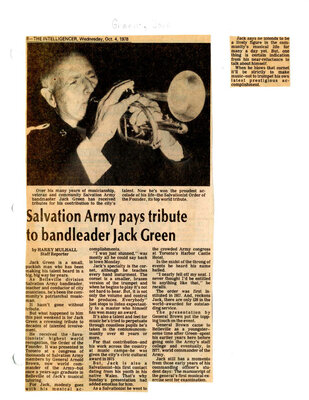 Salvation Army pays tribute to bandleader Jack Green